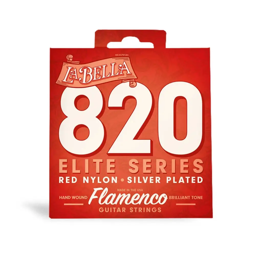 La Bella 820 Elite Series Flamenco Guitar Strings-Red Nylon