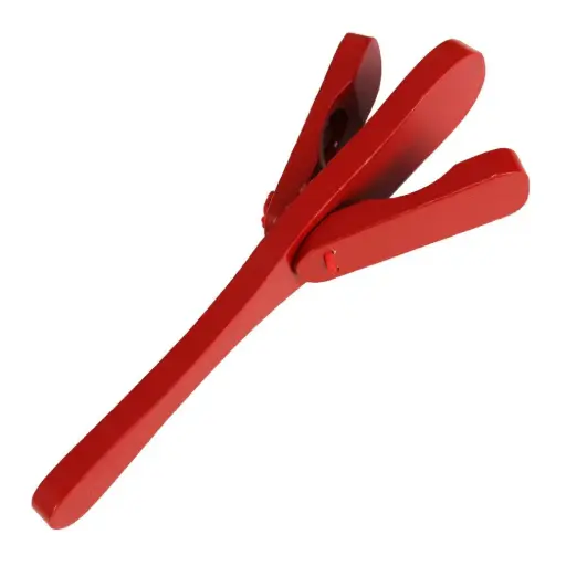 Wooden Red Castanet Clapper Educational School Percussion 