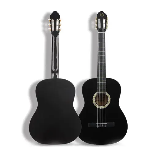 Maria Classical Guitar – Black Nylon-String Acoustic Guitar for Beginners, Students & Traditional Playing